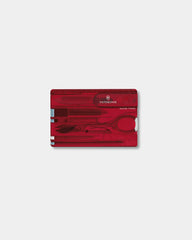 Multitool Victorinox Swiss Card Classic om te personaliseren - Transparant rood