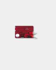 Zakmes Victorinox Swiss Card Lite om te personaliseren - Transparant rood