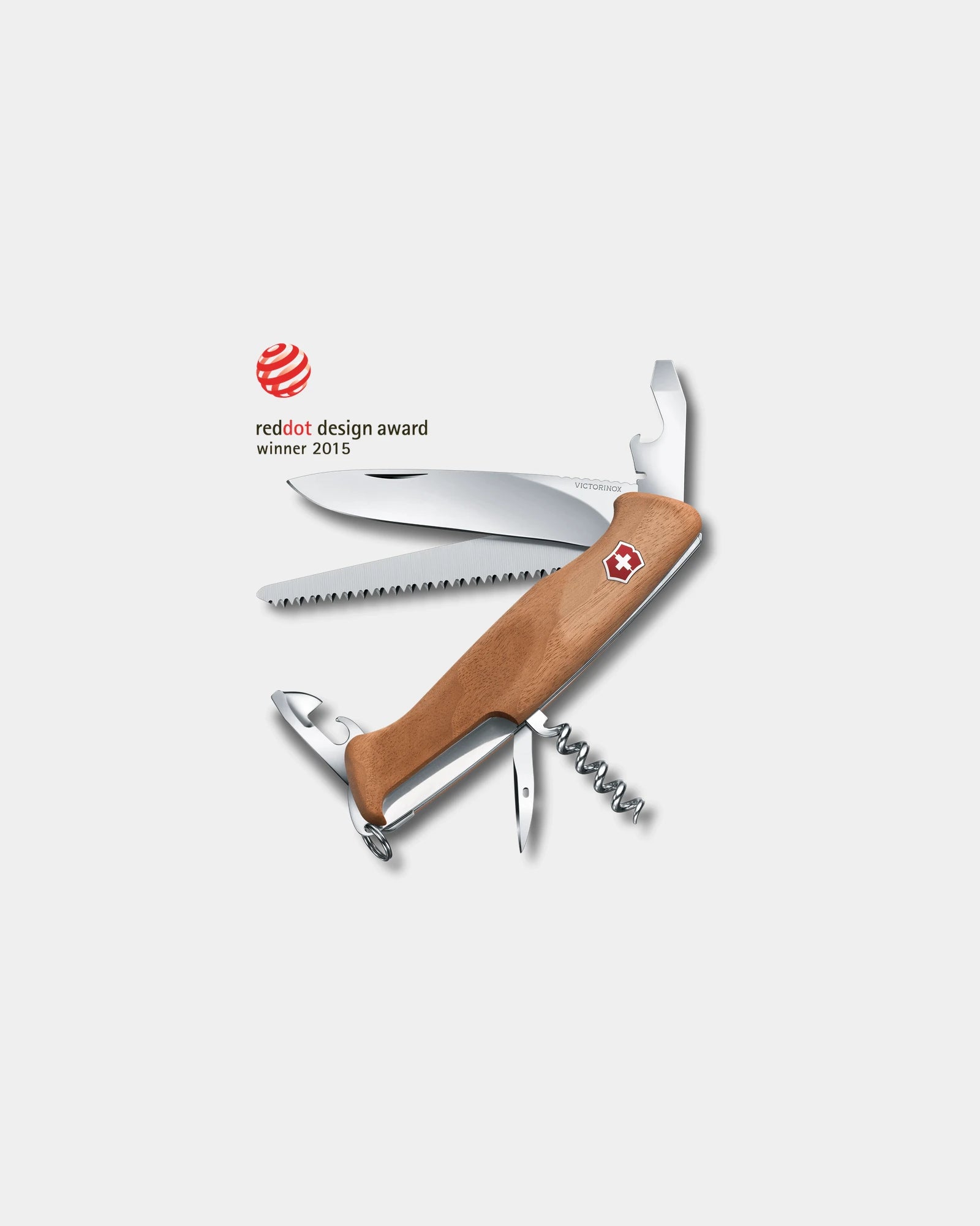 Zwitsers zakmes Ranger 55 Wood om te personaliseren - Notenhout