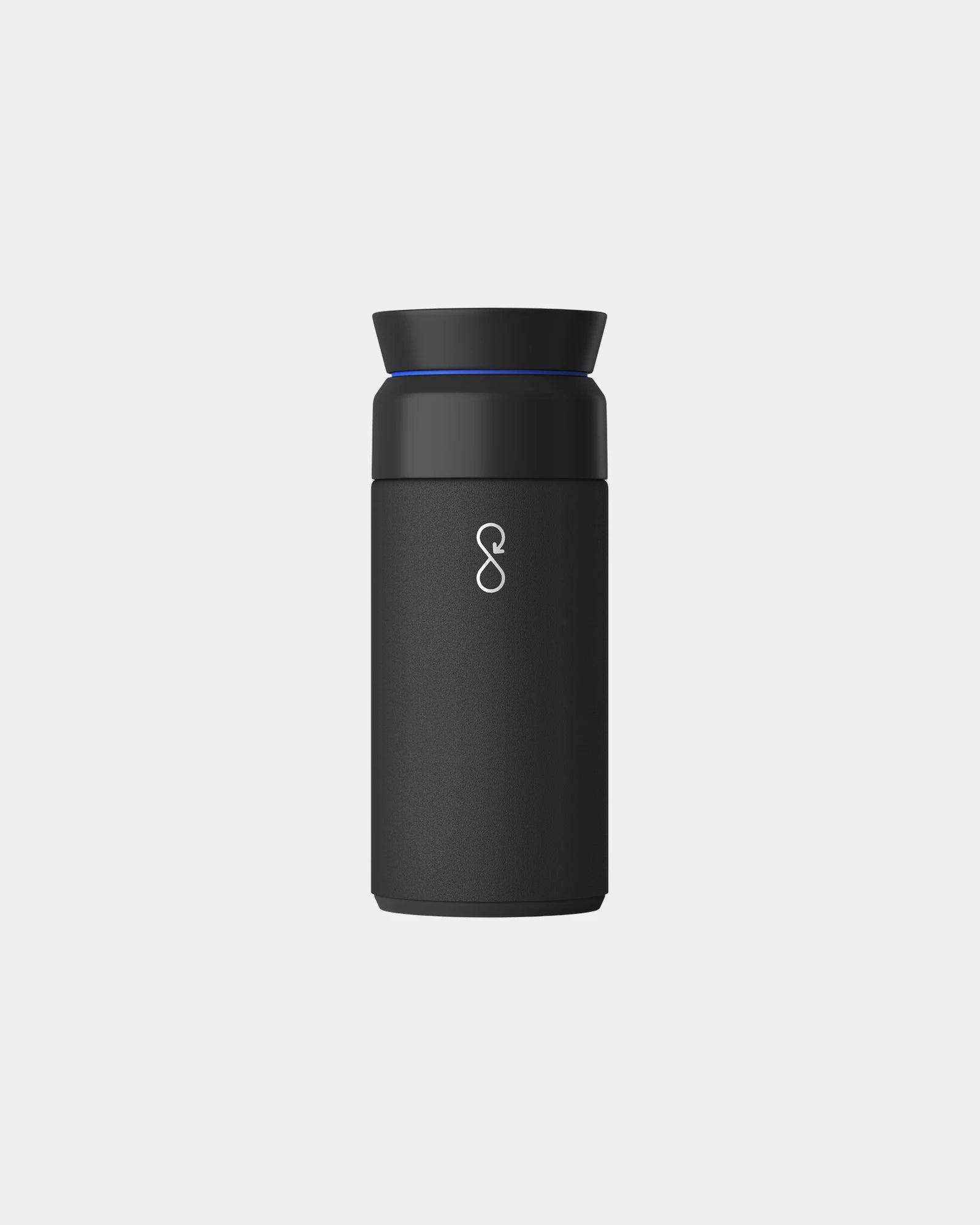 Thermosfles van gerecycled staal om te personaliseren - Obsidiaanzwart