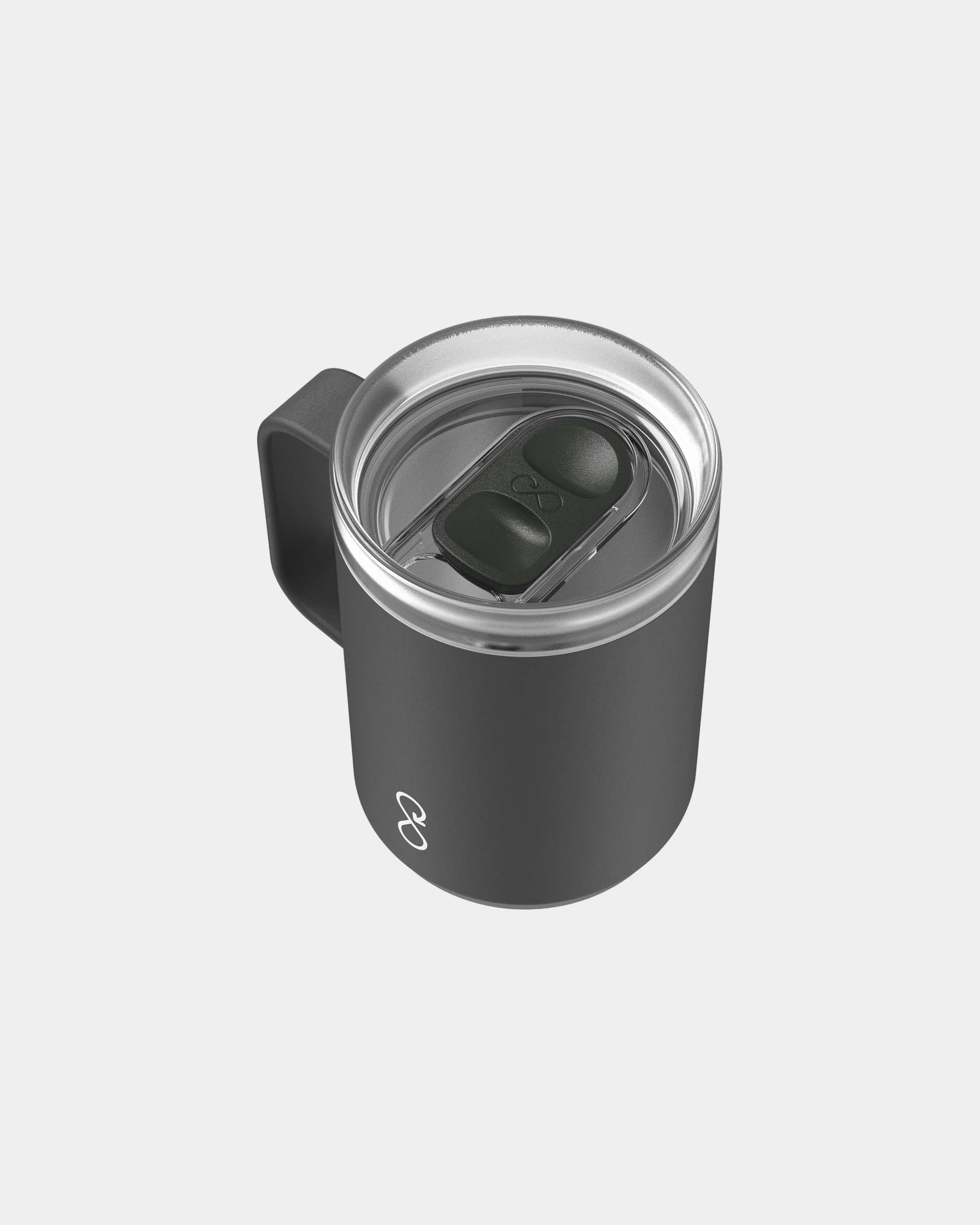 Reisbeker gerecycled rvs 350ml om te personaliseren - Obsidiaanzwart