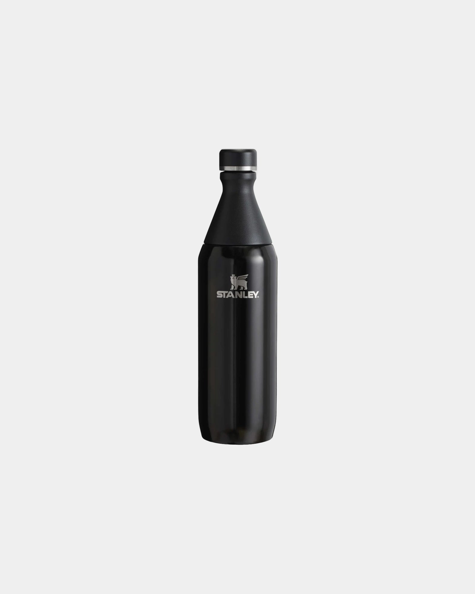 Drinkfles van gerecycled rvs 600ml All om te personaliseren - Glanzend zwart