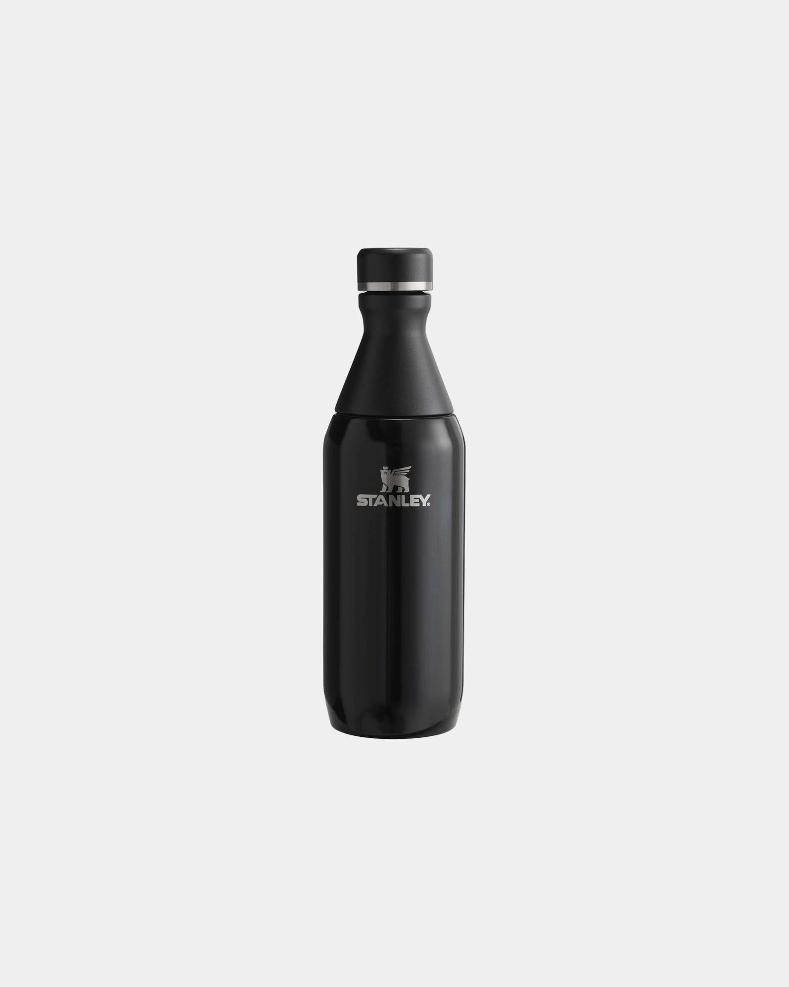 Drinkfles van gerecycled rvs 350ml All om te personaliseren - Glanzend zwart
