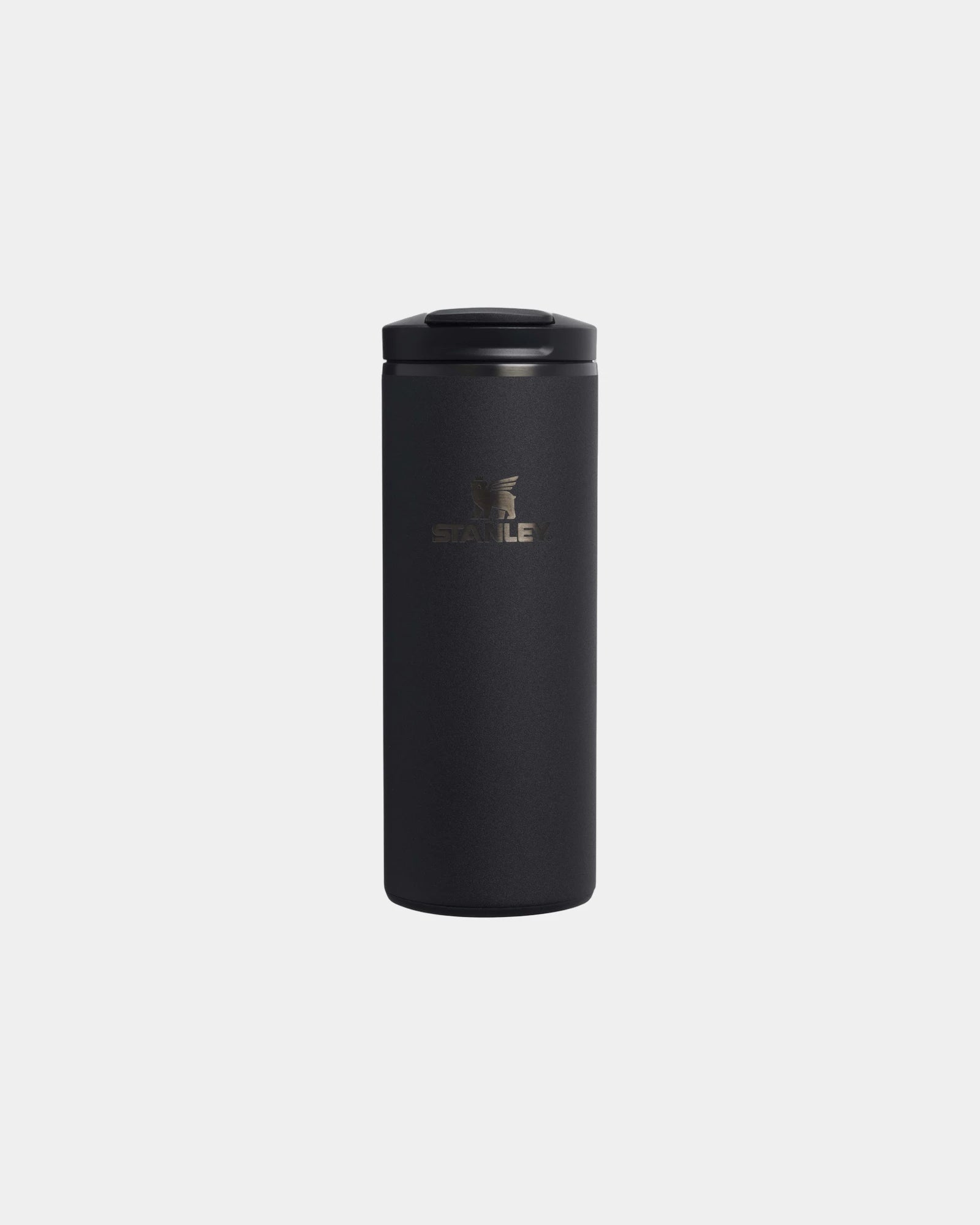 Reisbeker gerecycled rvs 350ml Transit om te personaliseren - Zwart