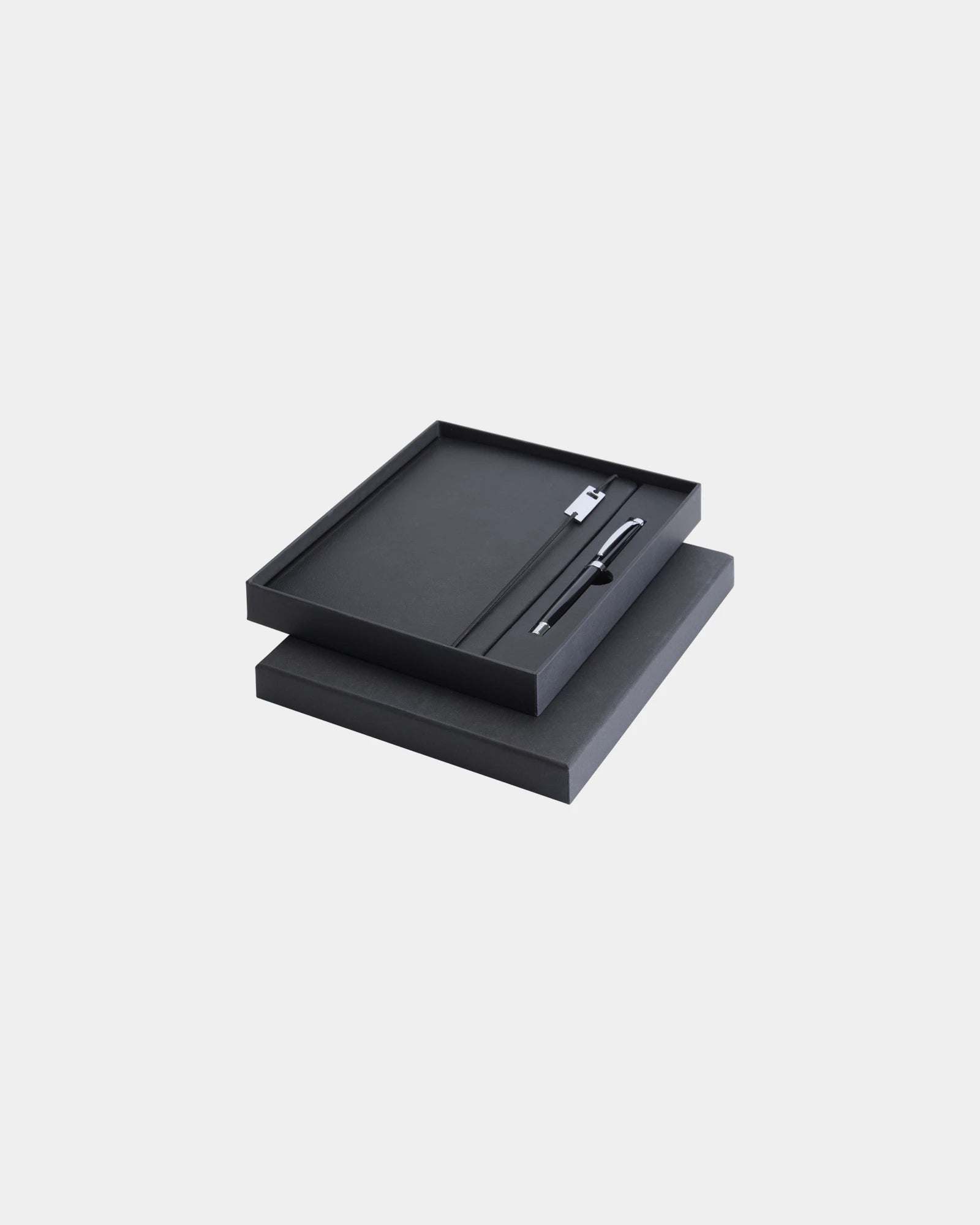 Set notitieboek en rollerpen Legato om te personaliseren - Zwart