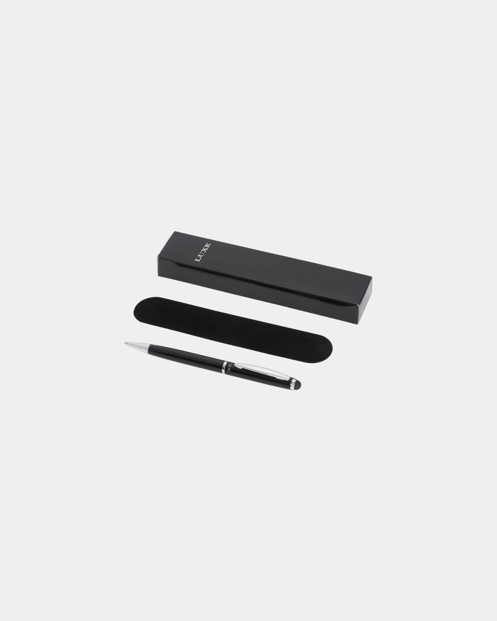 Stylusbalpen metaal met fluwelen etui om te personaliseren - Zwart