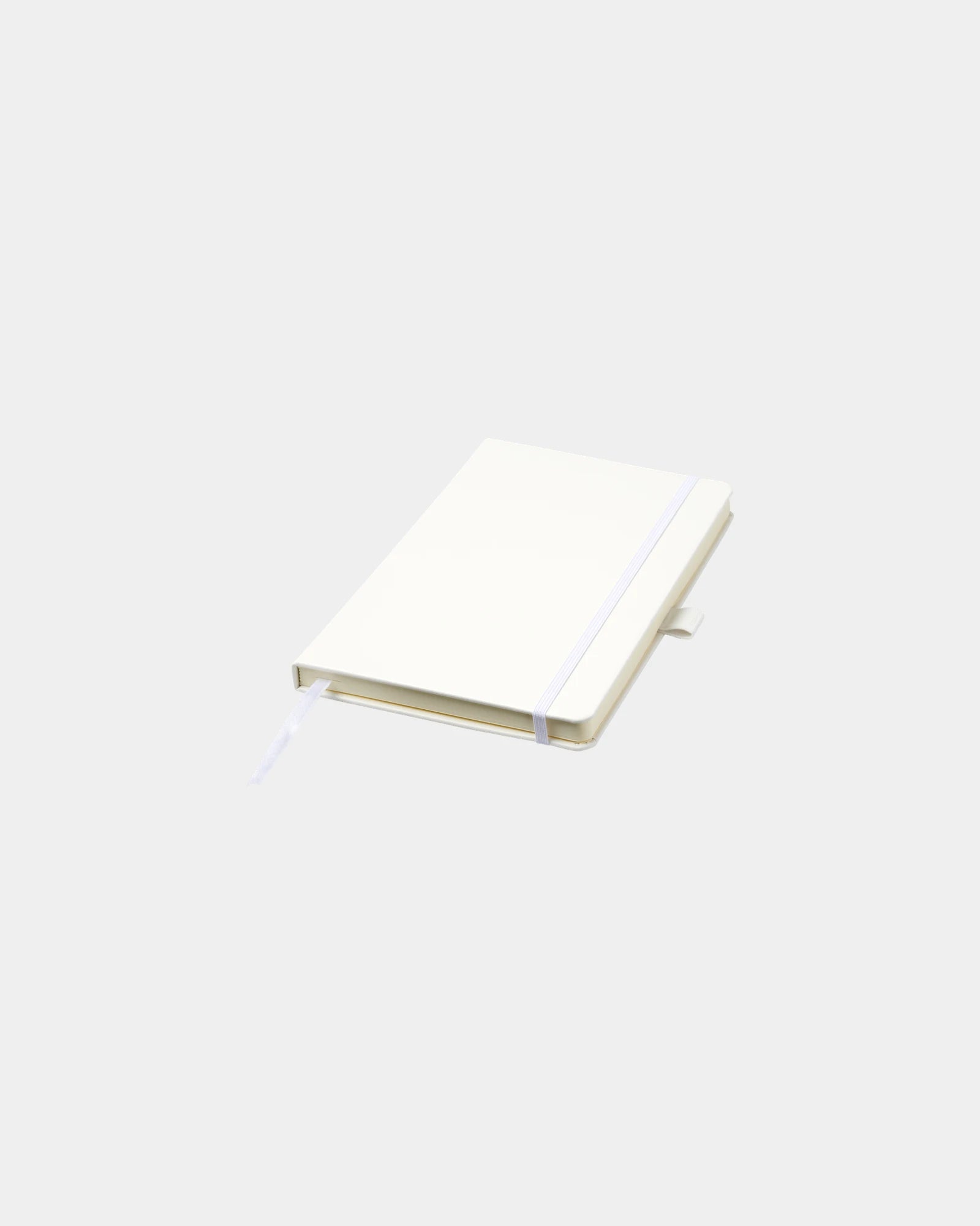 Notitieboek A5 kunstleer met elastiek om te personaliseren - Wit