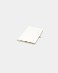 Notitieboek A5 kunstleer met elastiek om te personaliseren - Wit