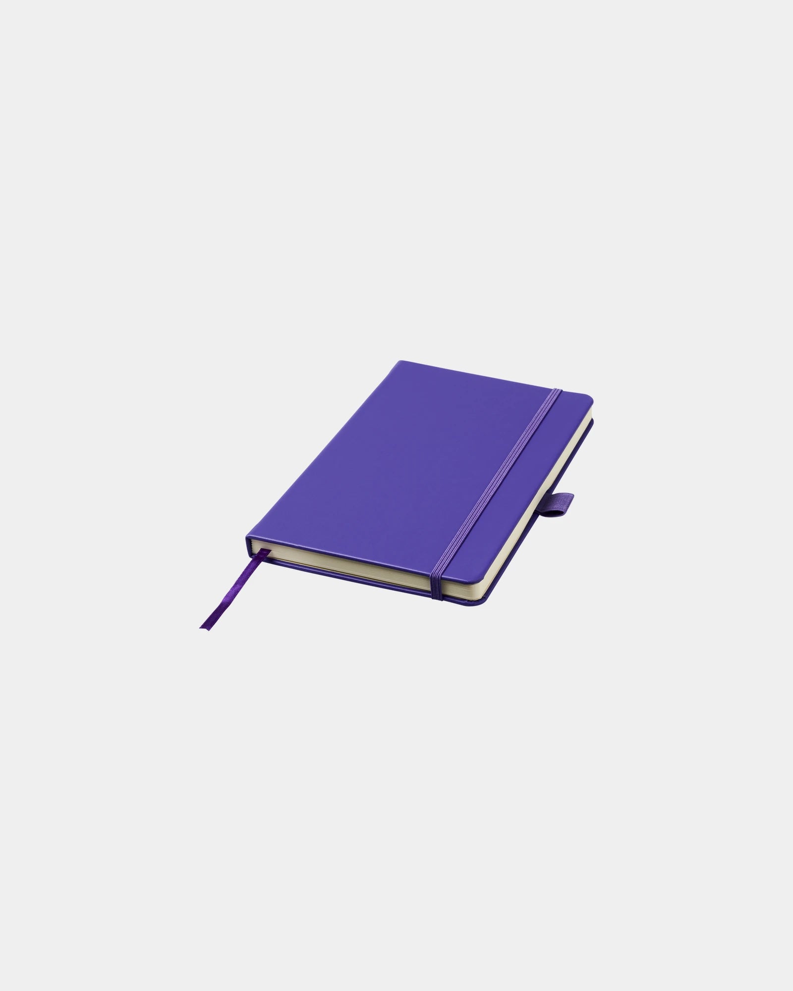 Notitieboek A5 kunstleer met elastiek om te personaliseren - Paars