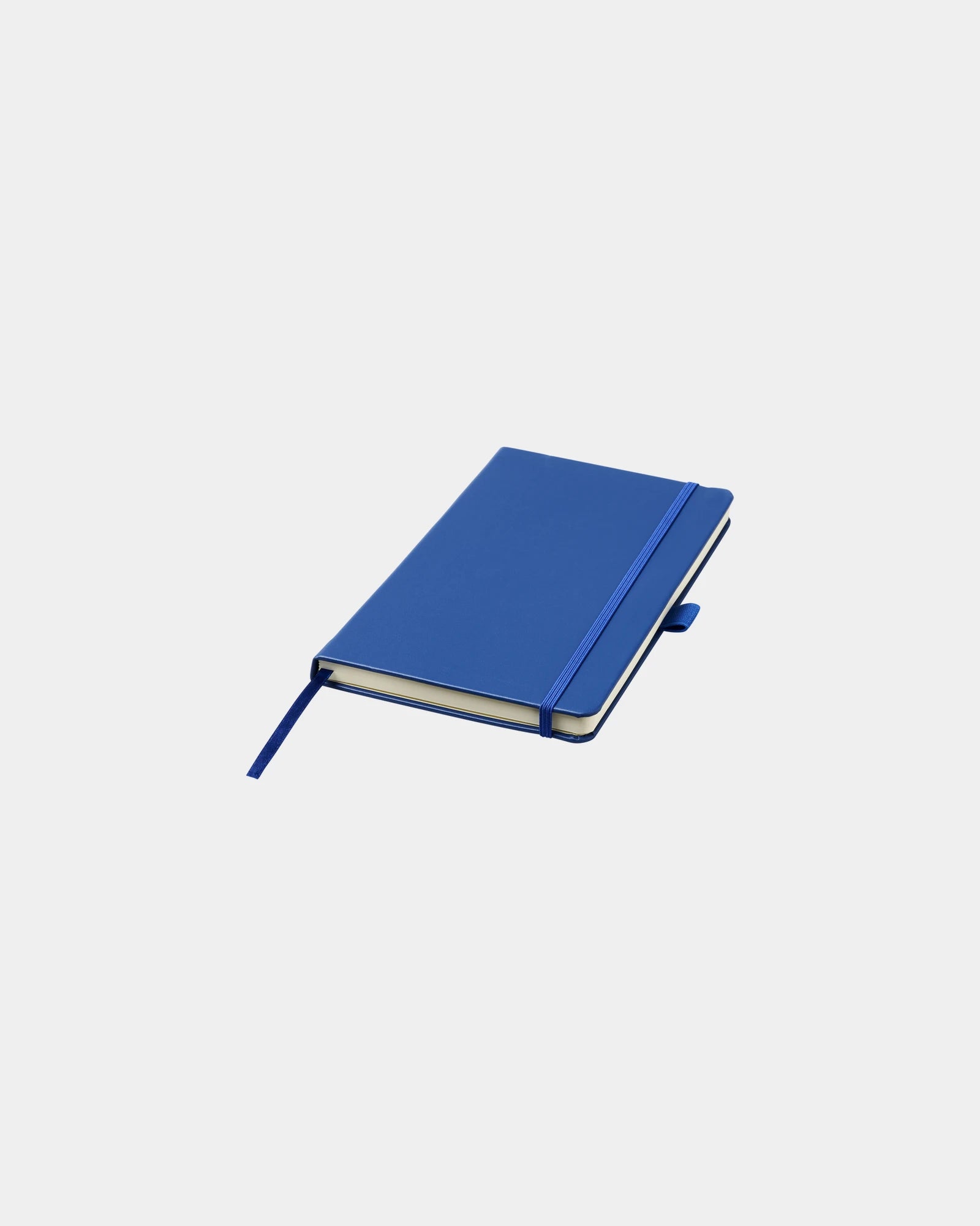 Notitieboek A5 kunstleer met elastiek om te personaliseren - Blauw