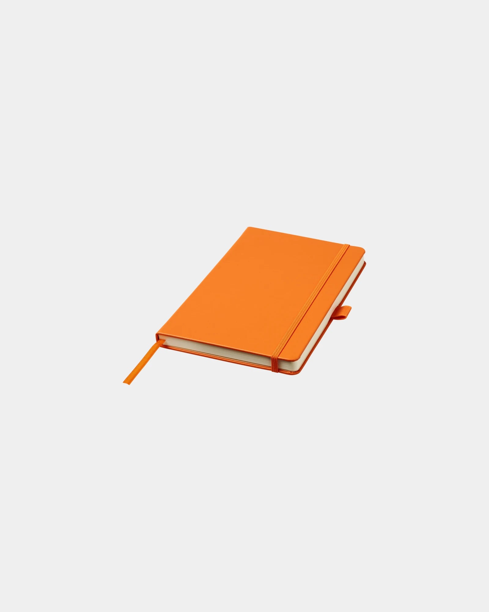 Notitieboek A5 kunstleer met elastiek om te personaliseren - Oranje