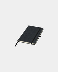 Notitieboek A5 leer met elastiek om te personaliseren - Zwart