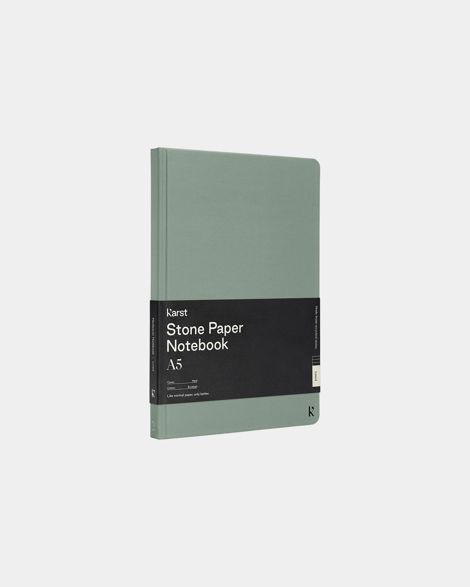 Notitieboek harde kaft steenpapier A5 om te personaliseren - Heidegroen