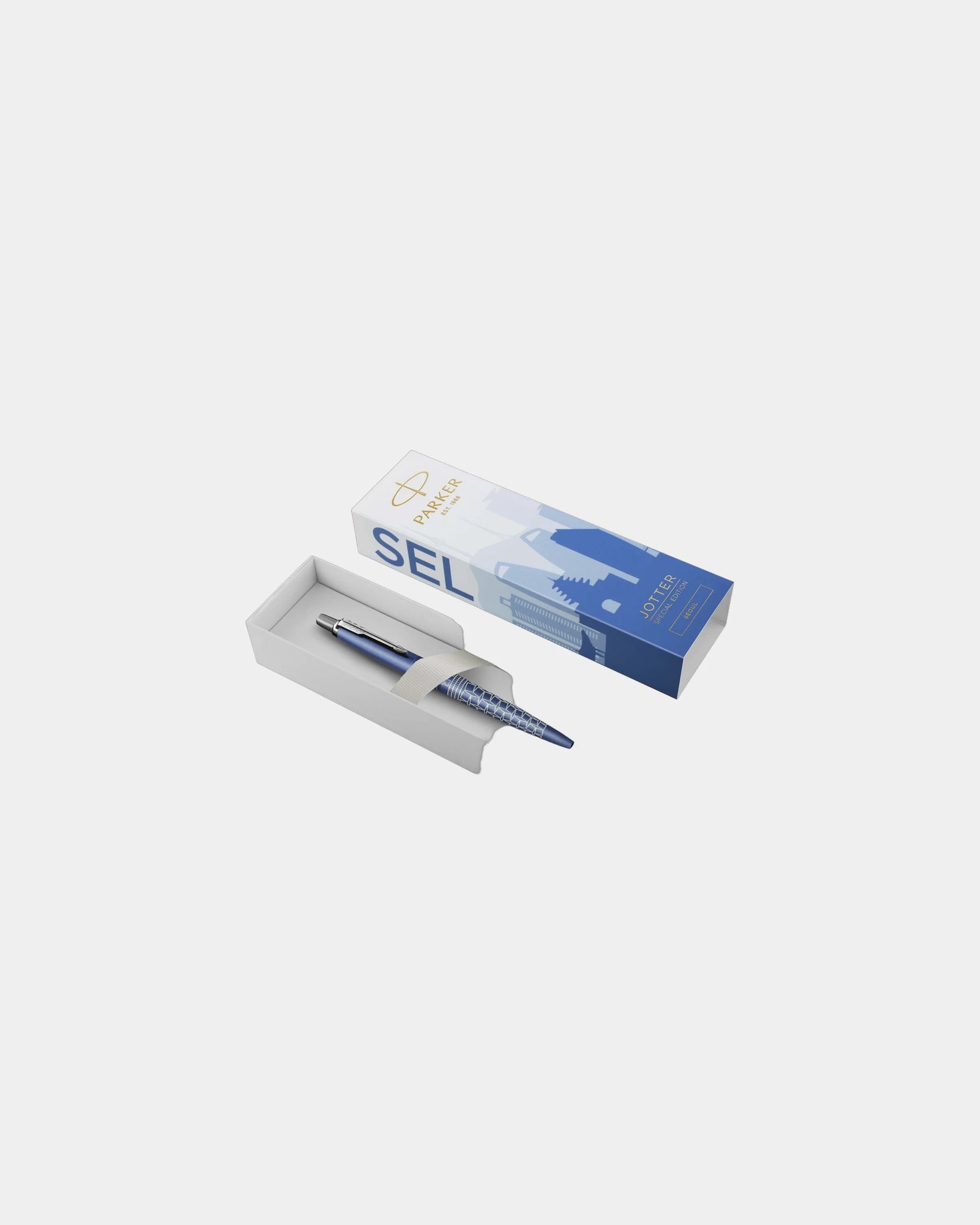 Balpen Parker Jotter SE Global Icons om te personaliseren - Elektrisch blauw