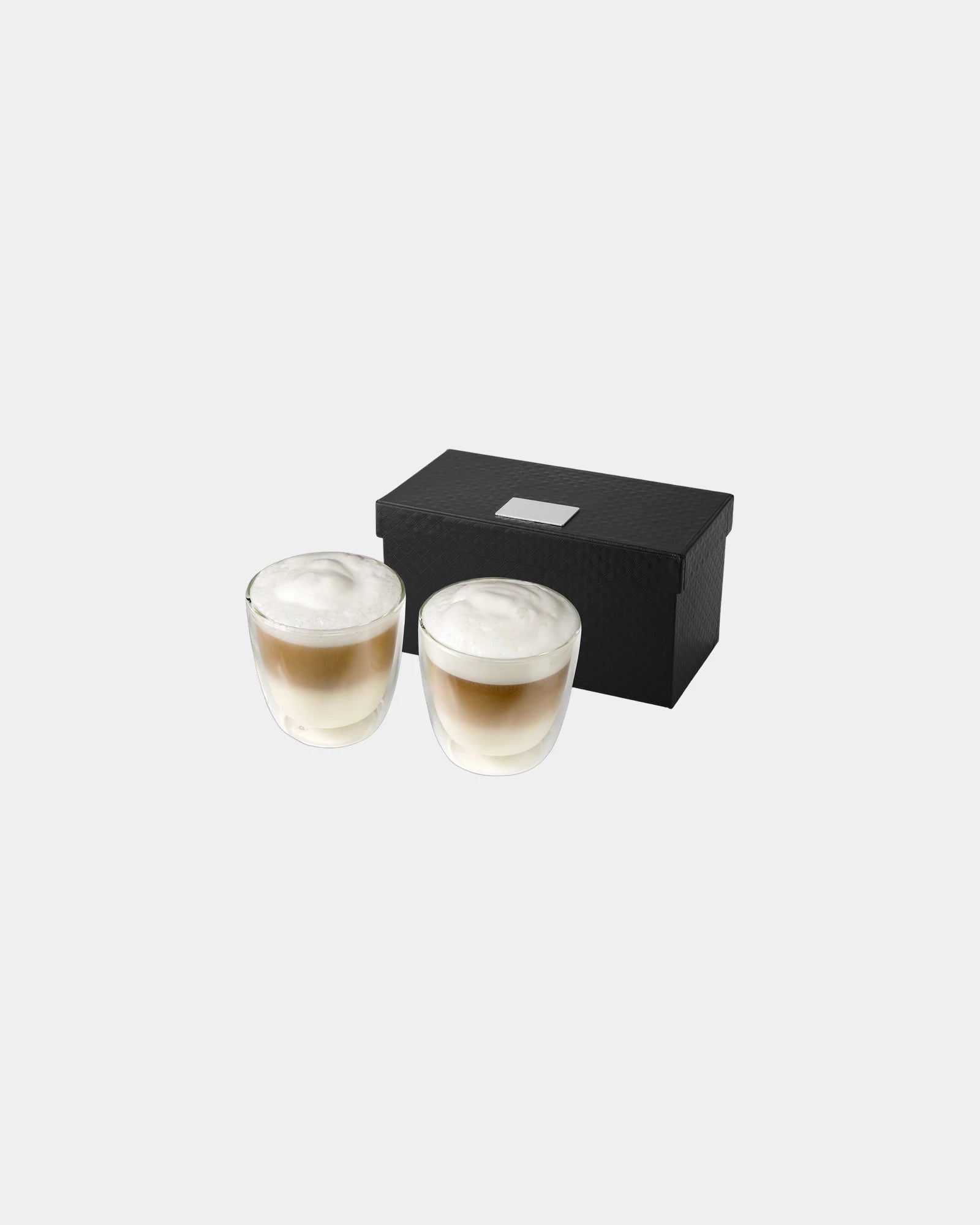 Koffieglazenset dubbelwandig 200ml Boda om te personaliseren - Transparant