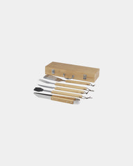 Barbecueset bamboe 5-delig om te personaliseren - Naturel