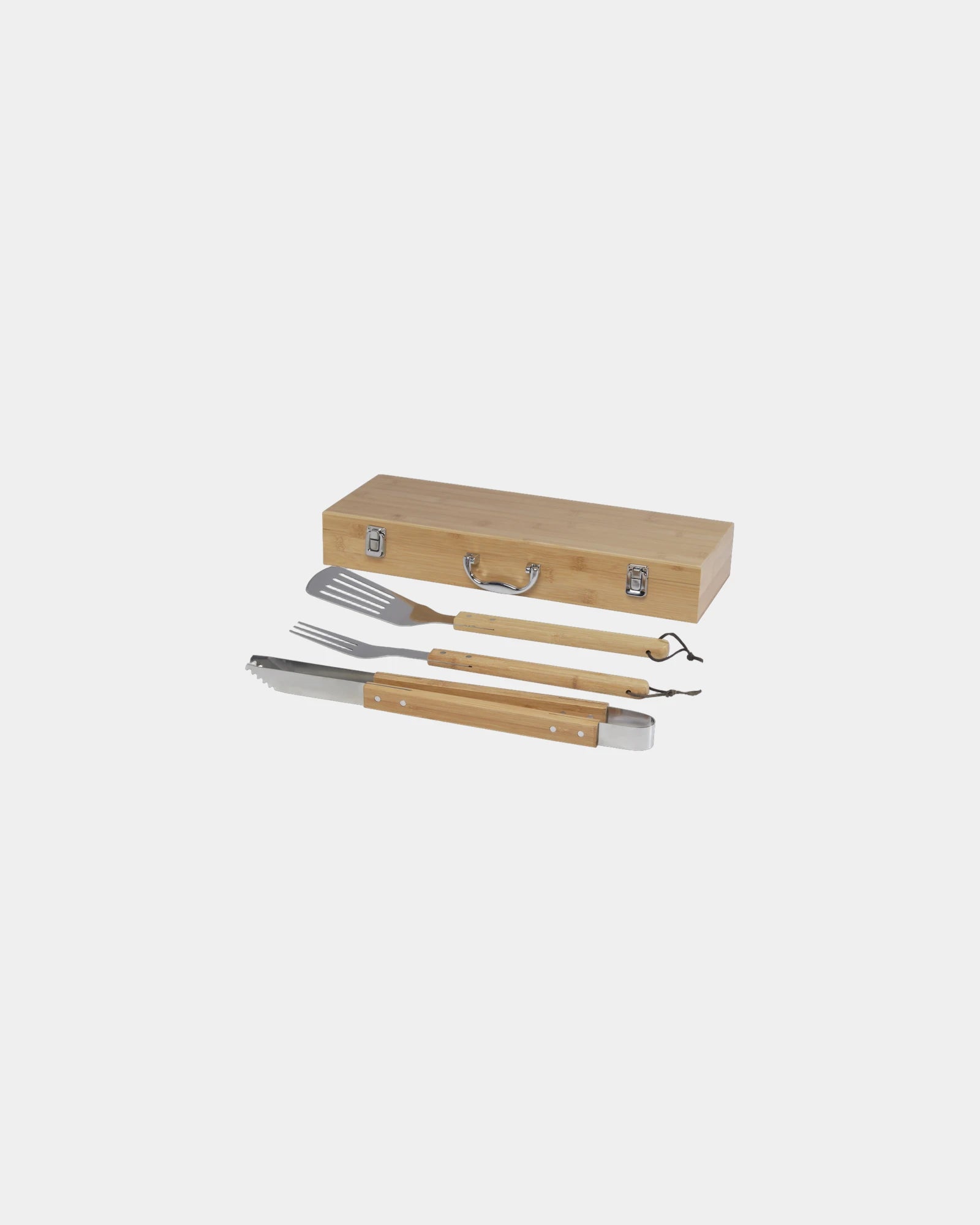 Barbecueset bamboe 3-delig om te personaliseren - Naturel