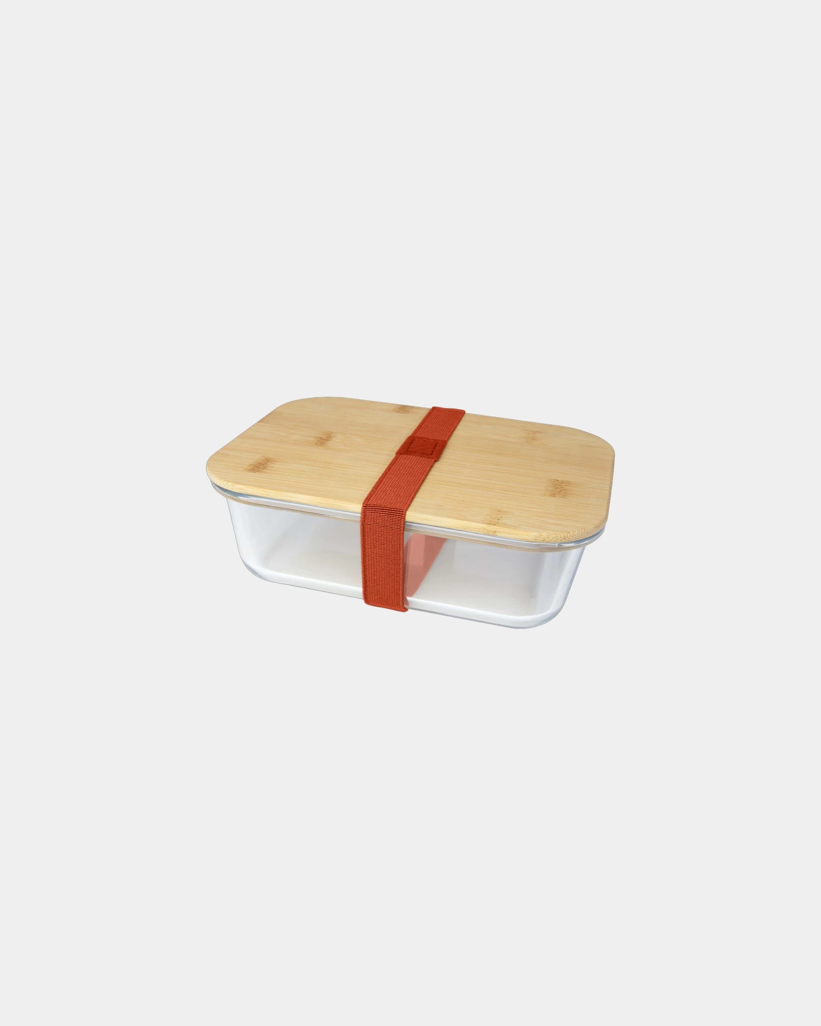 Lunchbox glas bamboe deksel 1000ml om te personaliseren - Baksteenrood