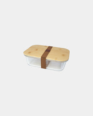 Lunchbox glas bamboe deksel 1000ml om te personaliseren - Naturel