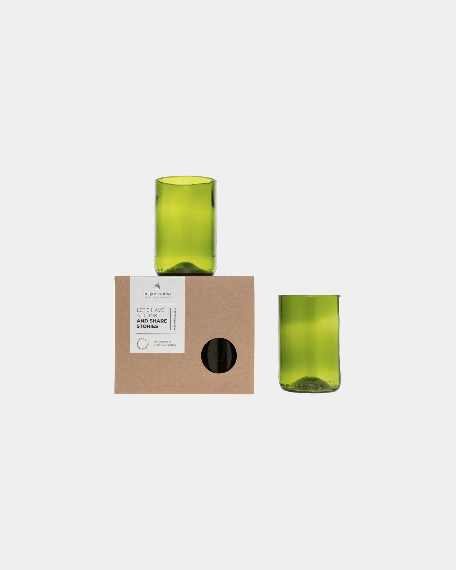 Glazenset gerecycled glas Zanzibar om te personaliseren - Groen