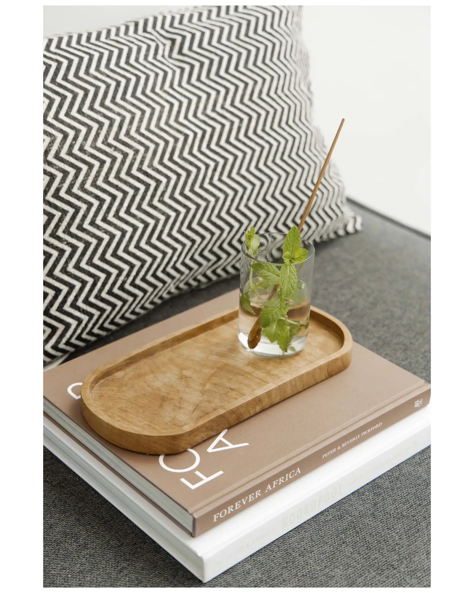 Dienblad gerecycled hout 24 x 12 cm om te personaliseren - 4