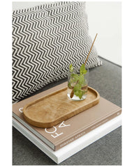 Dienblad gerecycled hout 24 x 12 cm om te personaliseren - 4