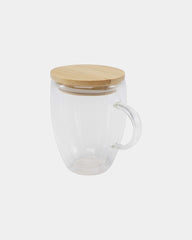 Beker glas 350ml FSC bamboe deksel om te personaliseren - 2
