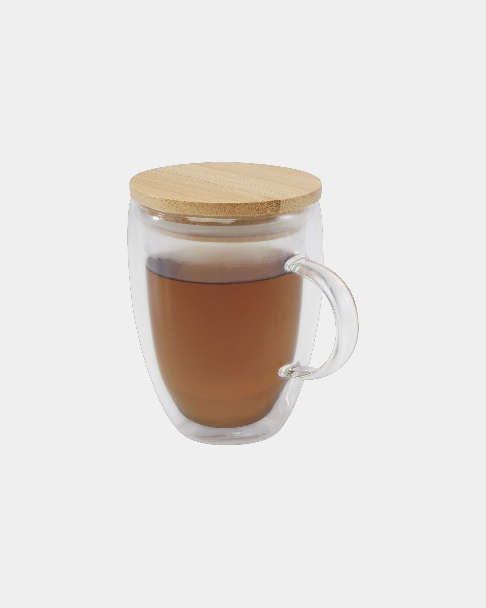 Beker glas 350ml FSC bamboe deksel om te personaliseren - Transparant