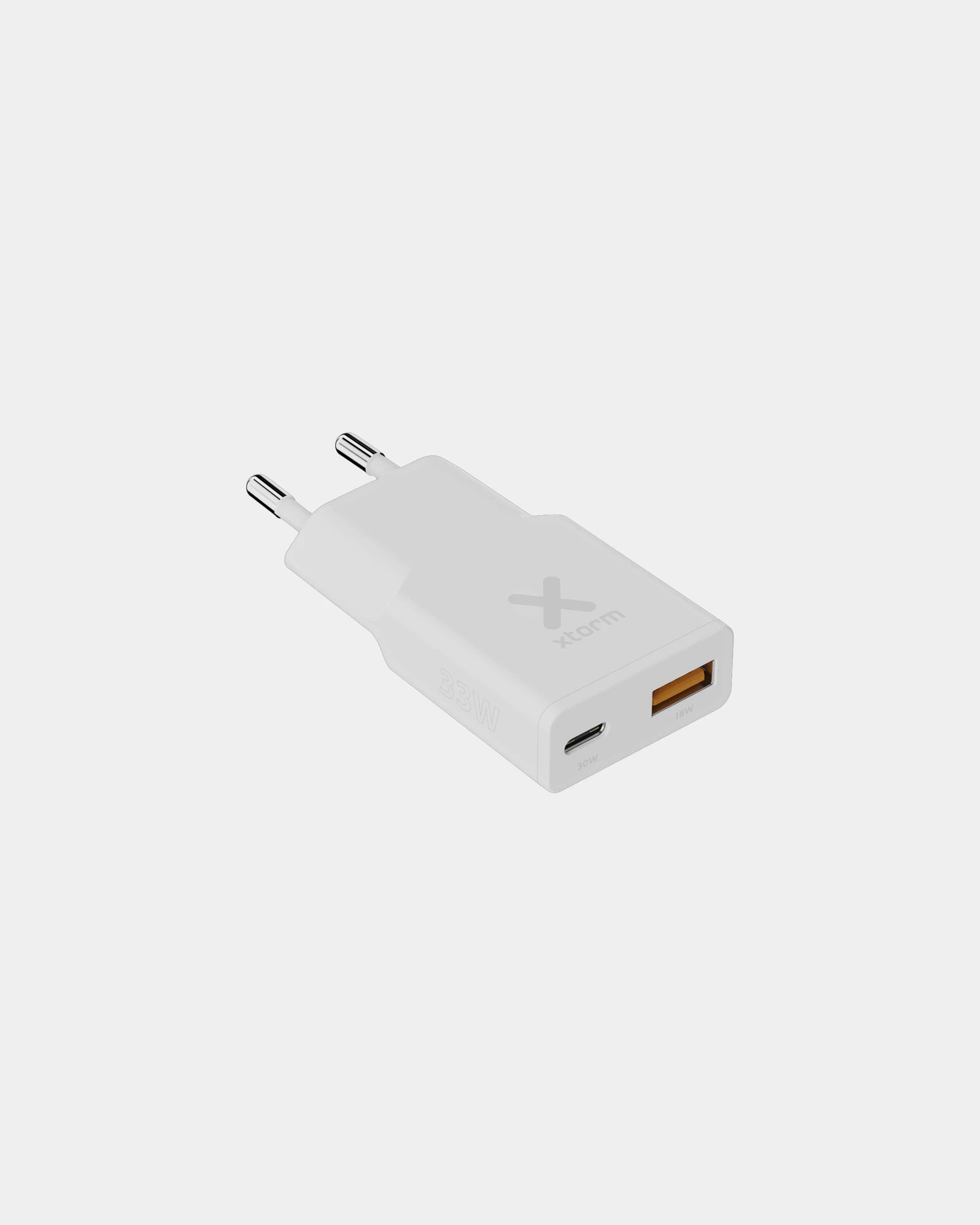 Oplader van gerecycled plastic 33W om te personaliseren - Wit