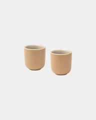 Espressokopjes keramiek mat 90ml set van 2 - Havervlokken