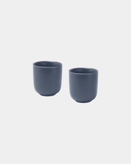 Espressokopjes keramiek mat 90ml set van 2 - Halsblauw