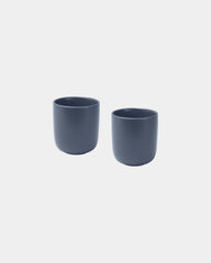 Set van 2 keramische mokken 200ml mat om te personaliseren - Halsblauw