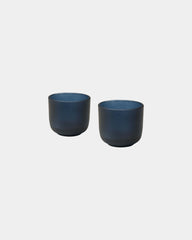 Glazen 200ml mat set van 2 om te personaliseren - Halsblauw