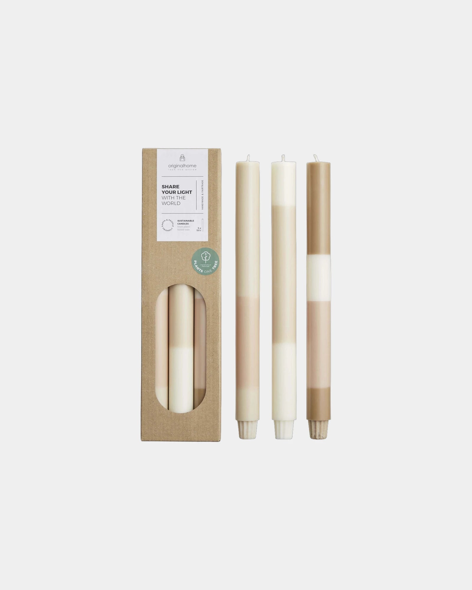 Kaarsen kalklook plantaardige wax set van 4 - Gebroken wit