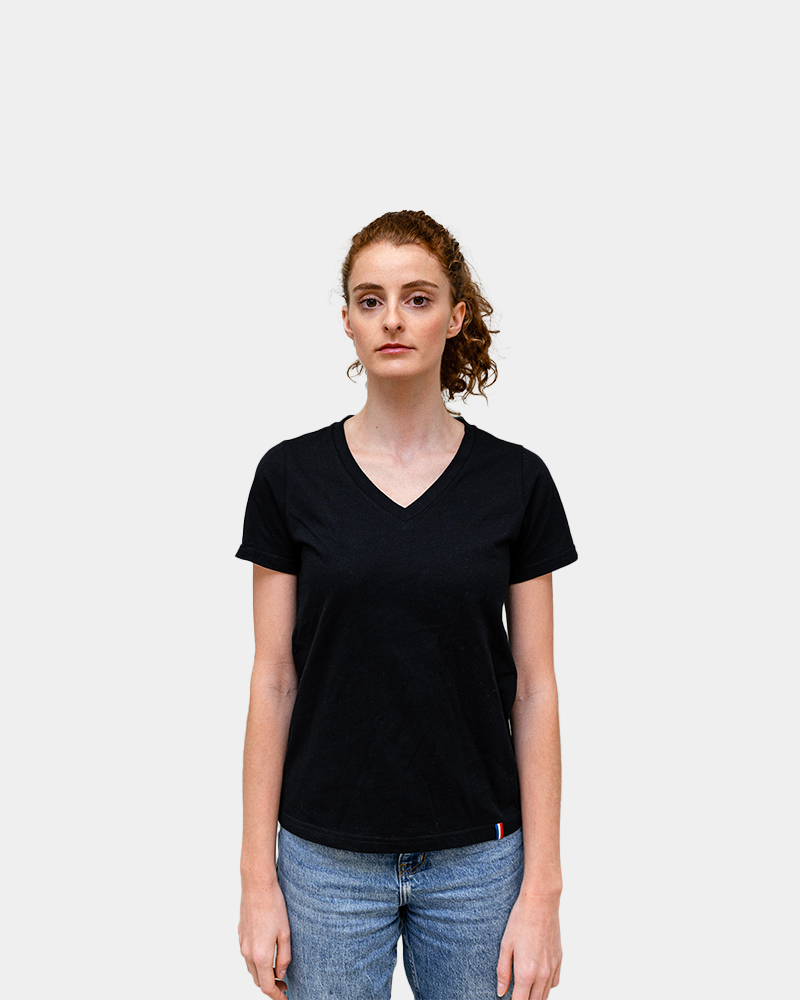 DamesT-shirt V-hals Made in France om te personaliseren - 4