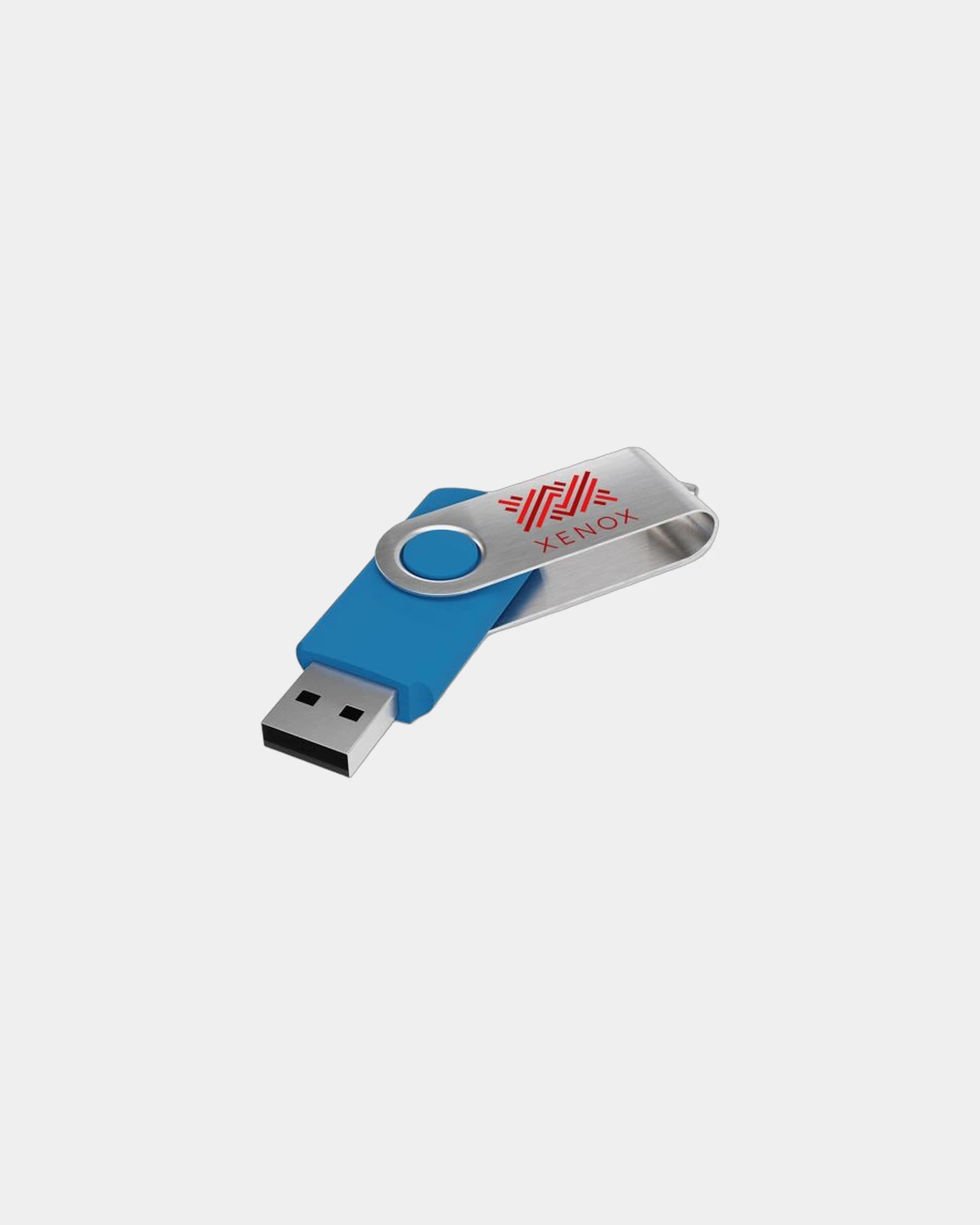 Clé USB Twister gravure laser 360° à personnaliser - Light Blue