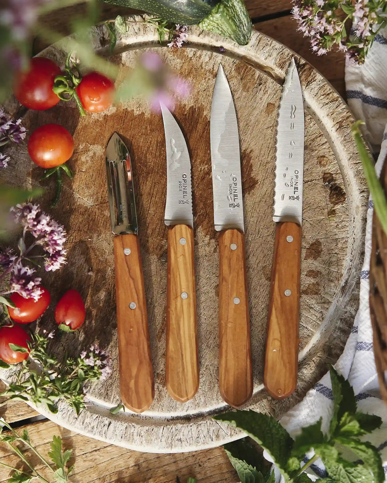 Messenset olijfhout Opinel Essentiels om te personaliseren - 5