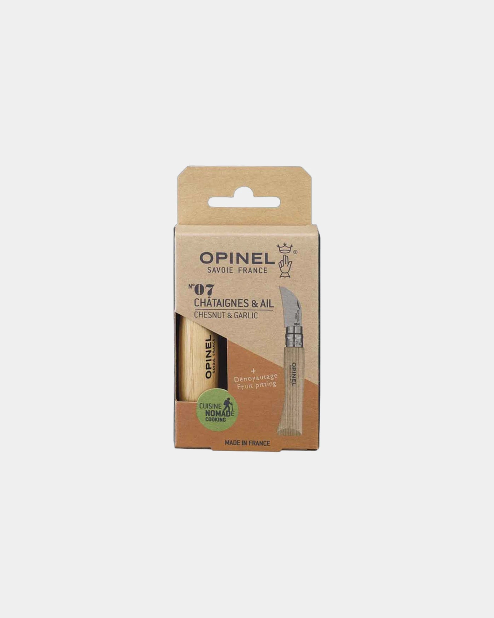 Kastanjemes roestvrij staal Opinel N°07 om te personaliseren - 2