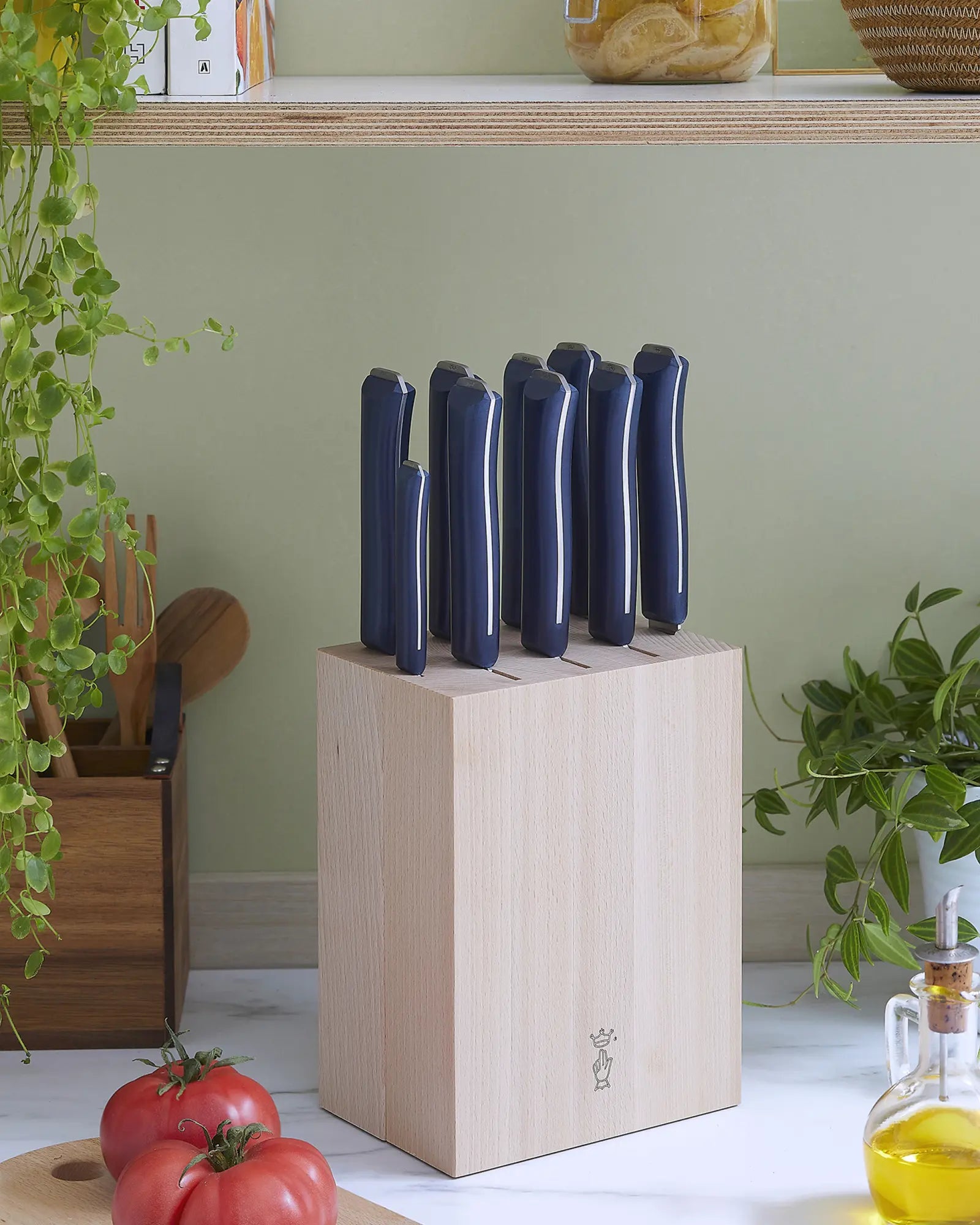 Messenblok beukenhout Opinel 9 messen om te personaliseren - 5