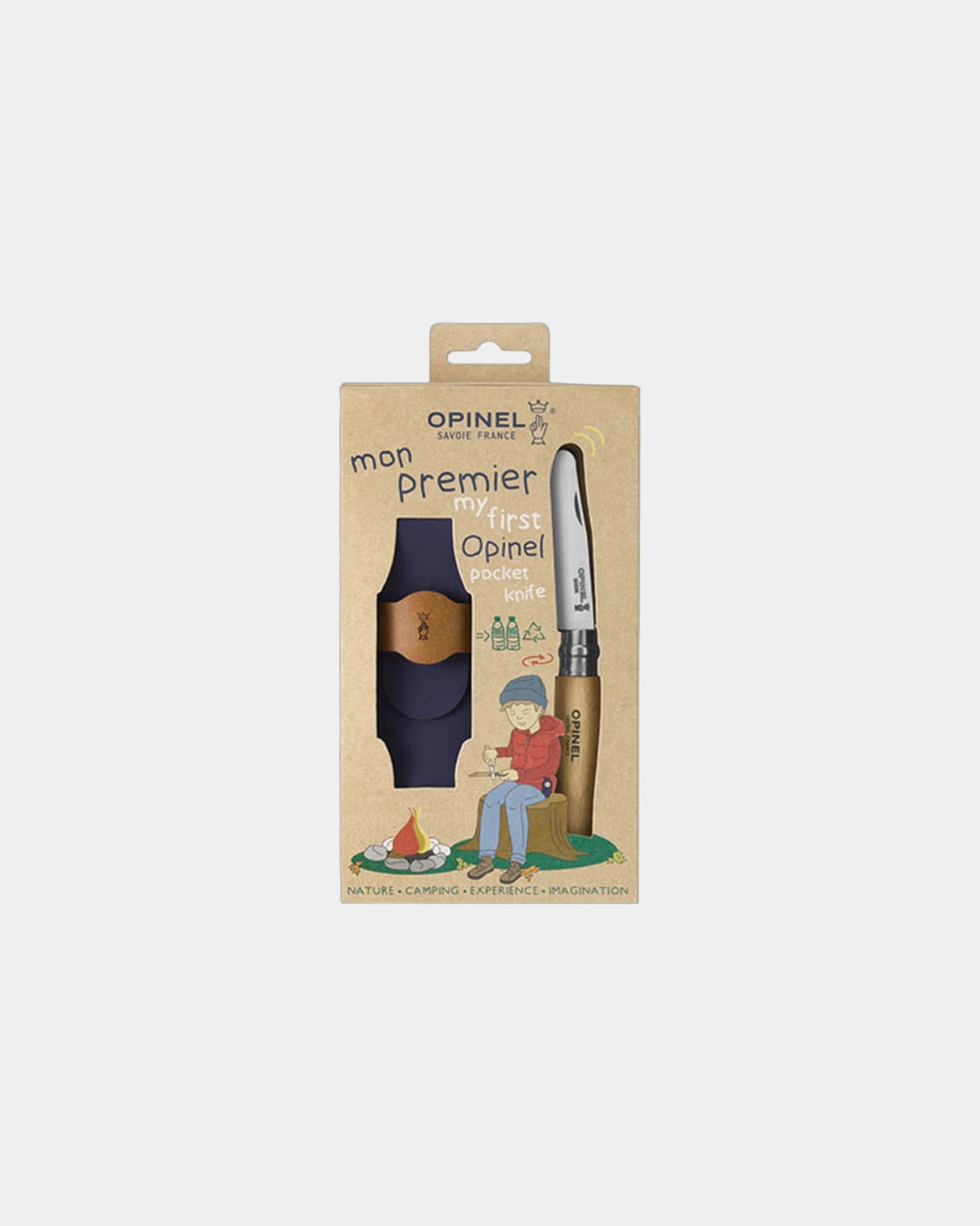 Kindermes Opinel Mon Premier met etui om te personaliseren - Beige