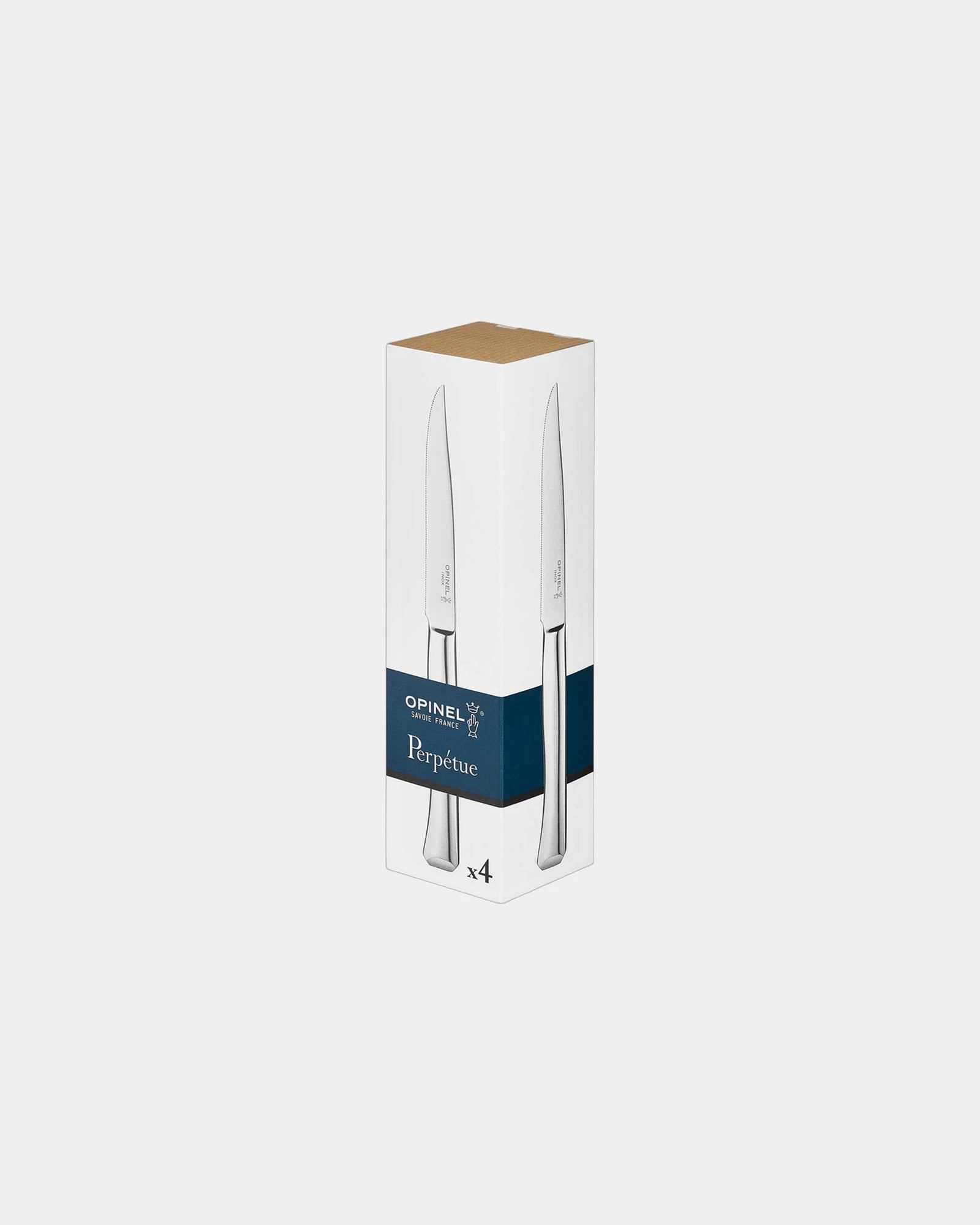 Set van 4 tafelmessen Opinel Perpétue om te personaliseren - Zilver