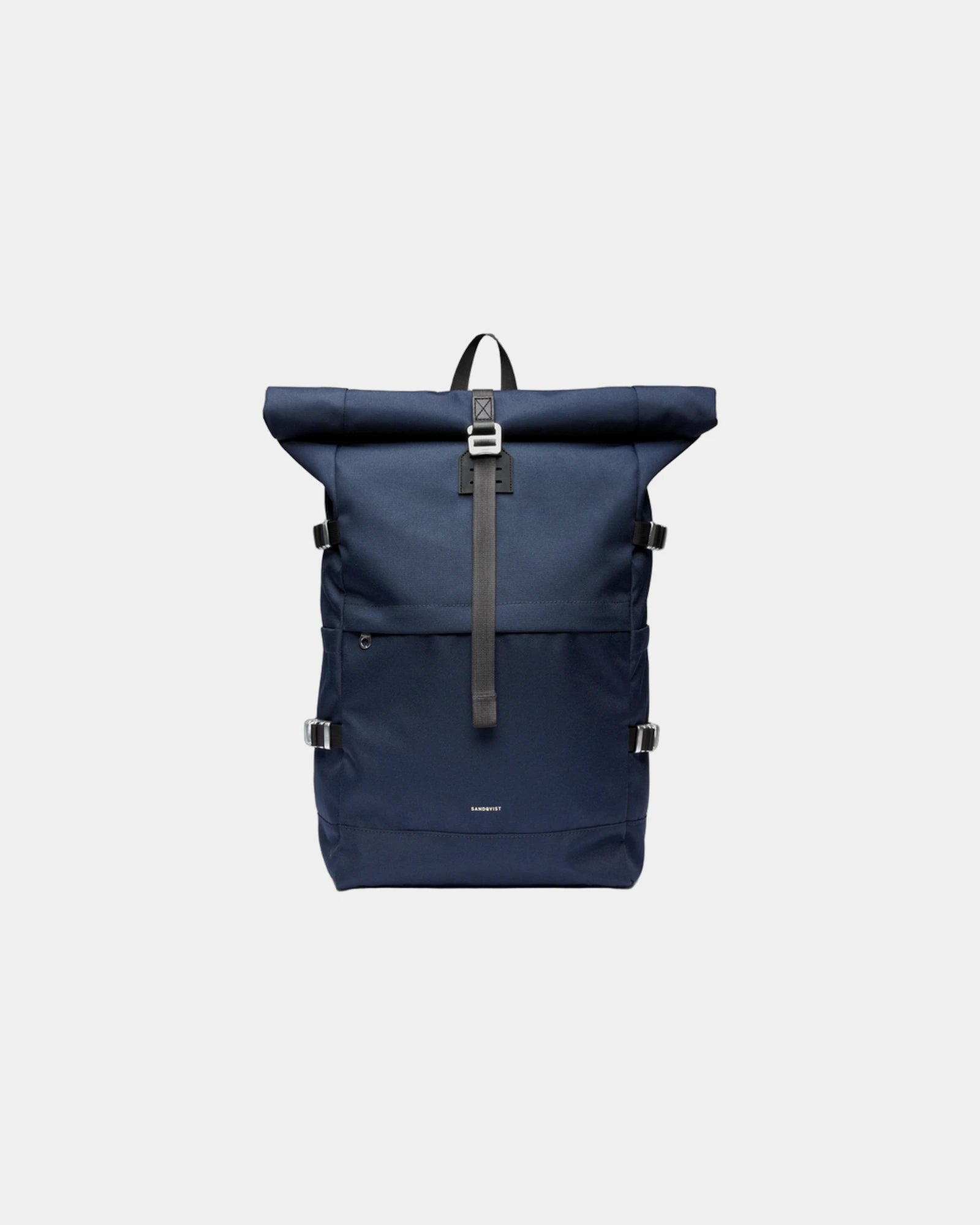 Rugzak Sandqvist ICON om te personaliseren - Marineblauw met zwart leer