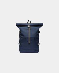 Rugzak Sandqvist ICON om te personaliseren - Marineblauw met zwart leer