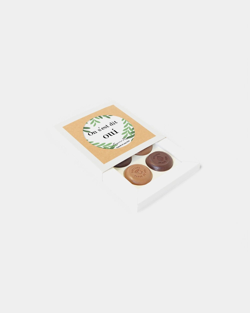 Doos van 4 chocolaatjes te personaliseren