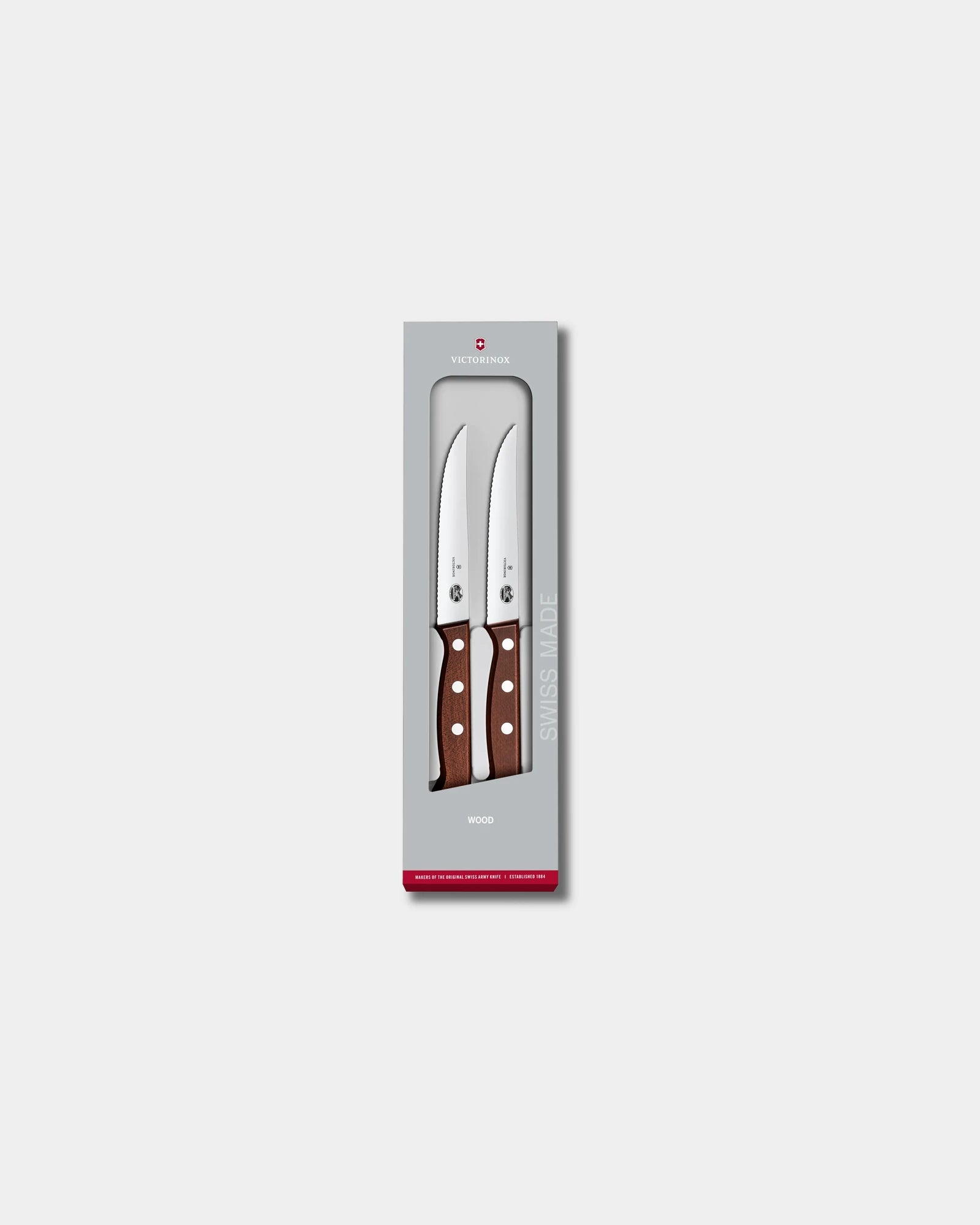 Steakmessenset hout Victorinox 12 cm om te personaliseren - gemodificeerd esdoornhout