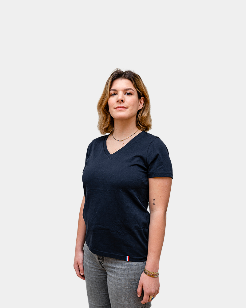 DamesT-shirt V-hals Made in France om te personaliseren - 9