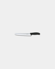 Broodmes rvs gekarteld Victorinox om te personaliseren - Zwart