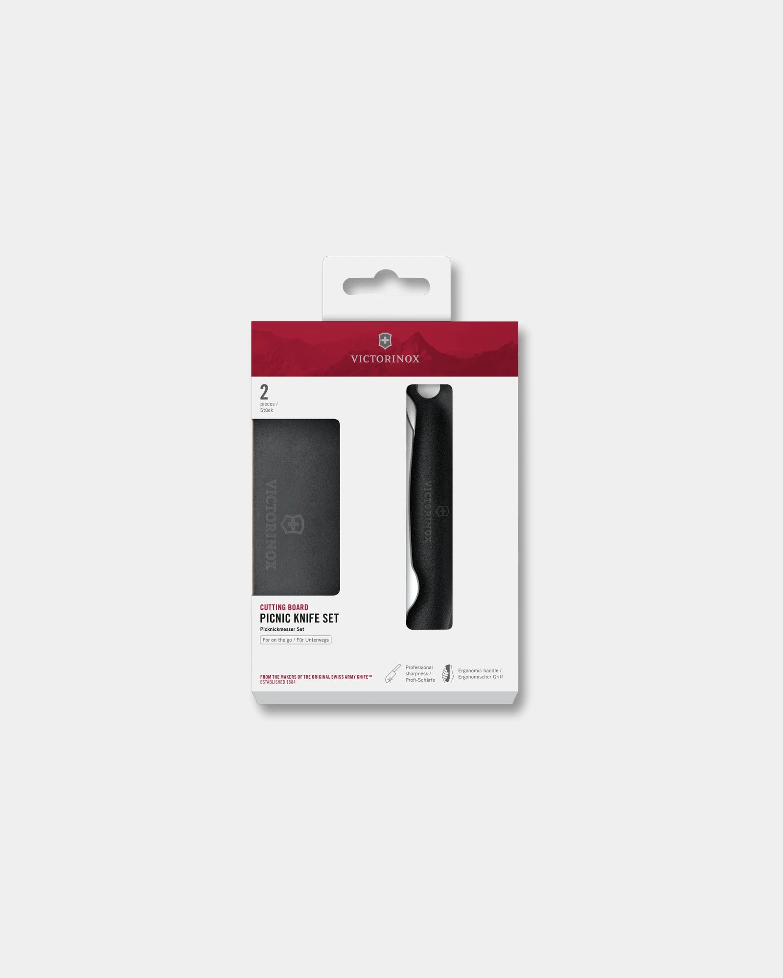 Snijplankset met picknickmes Victorinox om te personaliseren - Zwart
