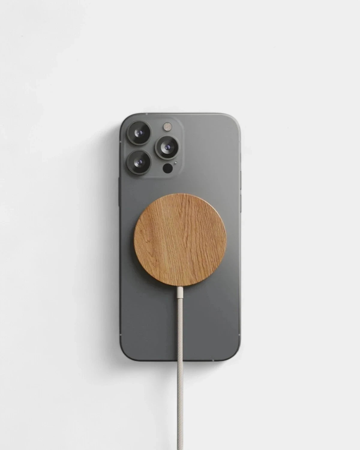 Personaliseerbare houten Magsafe-inductielader