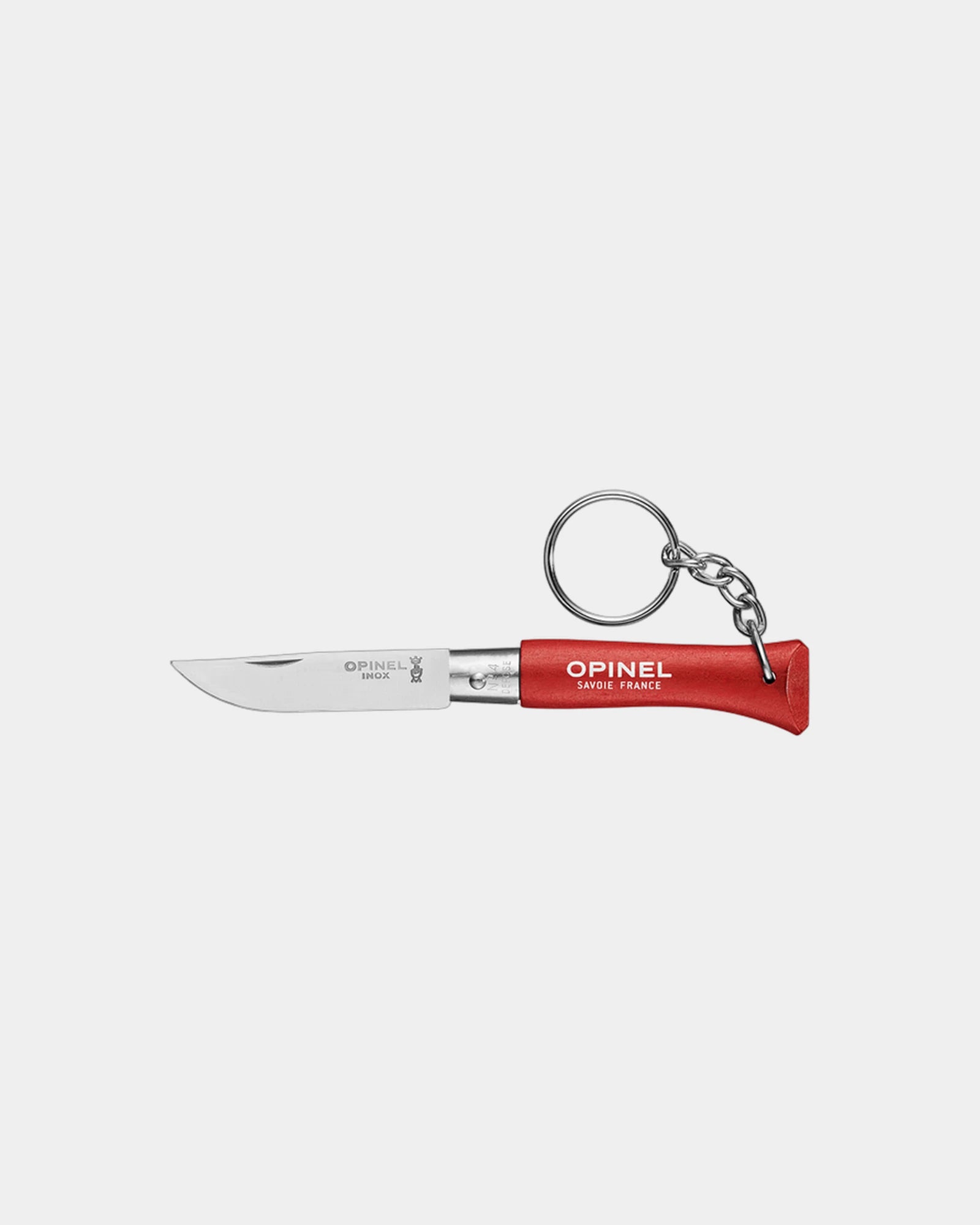 Sleutelhanger Opinel N°04 rvs om te personaliseren - Rood
